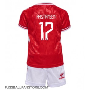 Dänemark Victor Kristiansen #17 Replik Heimtrikot Kinder EM 2024 Kurzarm (+ Kurze Hosen)